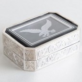 SILVER PLATE MOUNTED ROCK CRYS
