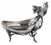 SILVER PLATE NUT BOWL WITH SQU