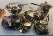 SILVER PLATE PUNCH BOWL, CHAFI