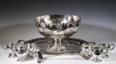 SILVER-PLATE PUNCH BOWL SET BY