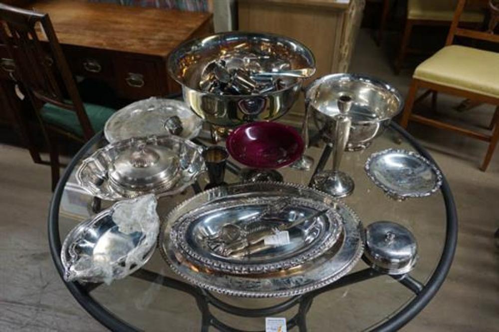 SILVER PLATE PUNCH SET, ASSORTED