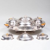 SILVER PLATE REVOLVING BREAKFA