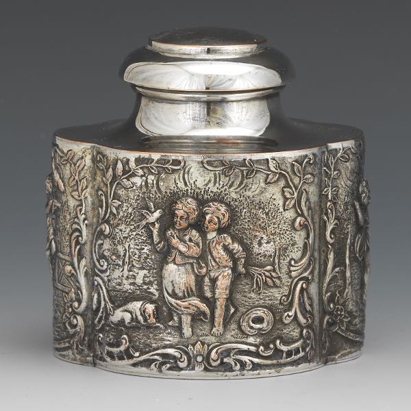 SILVER PLATE TEA CADDY 4 ¼"H x 4" x