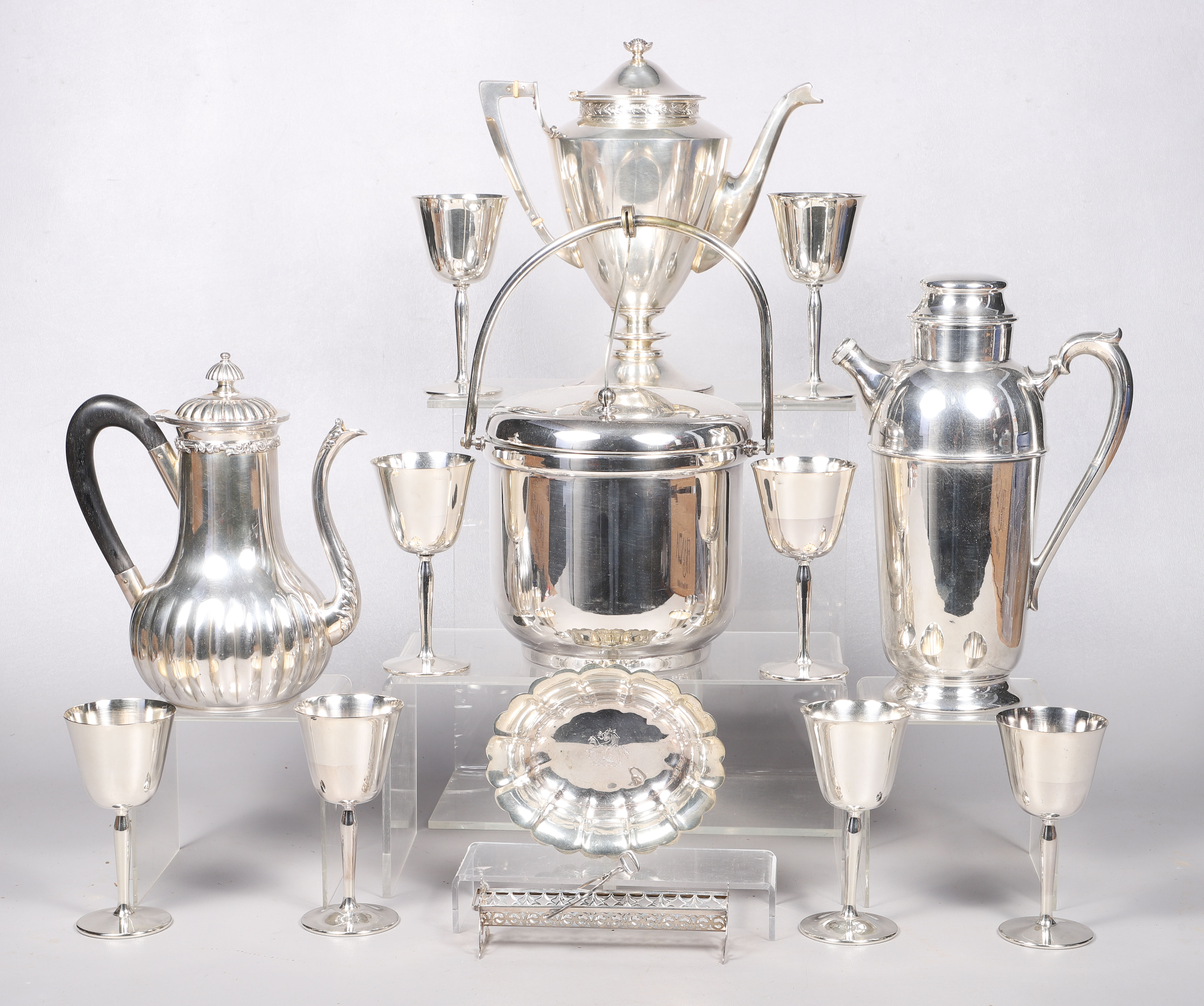 Silver plate Tea Pots, Shaker,