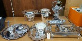 SILVER PLATE TEAPOT ON STAND,