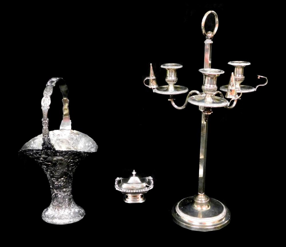 SILVER PLATE: THREE ITEMS INCLUDING