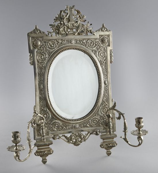 Silver plate vanity mirrorwith