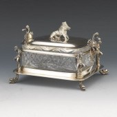 SILVER PLATED AND GLASS BOX 4