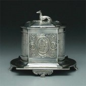 Silver plated biscuit box, gre