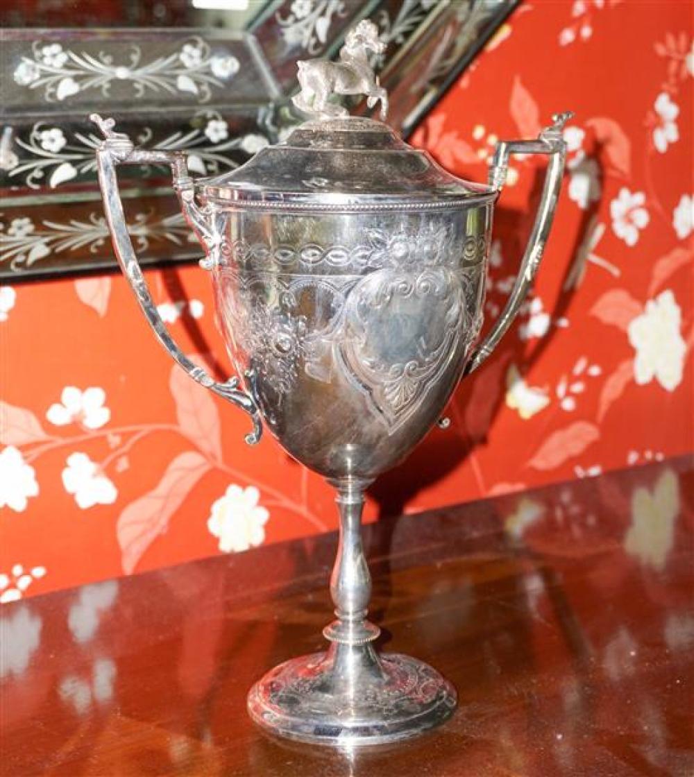 SILVER PLATED COVERED TROPHY