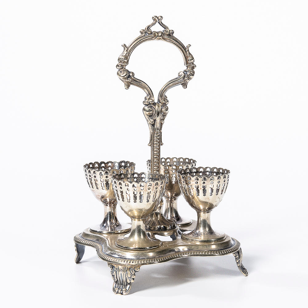 SILVER-PLATED EGG SERVER late