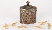SILVER PLATED EMBOSSED TEA CAD