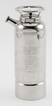 SILVER PLATED FIRE EXTINGUISHE