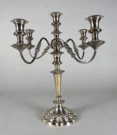 SILVER PLATED FIVE LIGHT CANDE