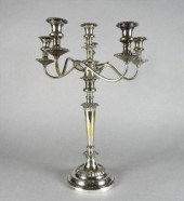 SILVER PLATED FIVE-LIGHT CANDE