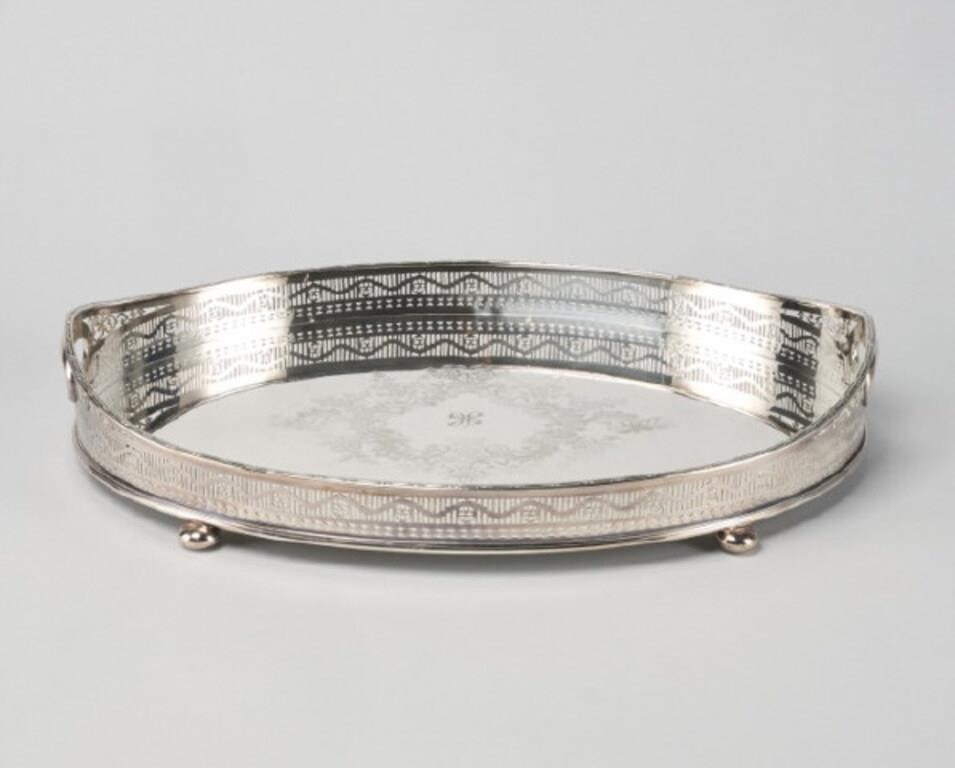 SILVER PLATED GALLERY TRAYA