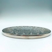 SILVER PLATED GLASS TRIVETA gl