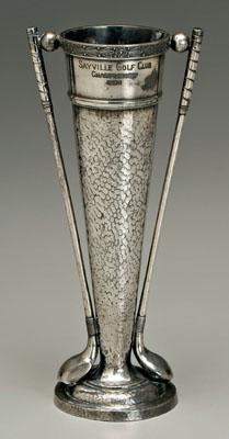 Silver plated golf trophy,