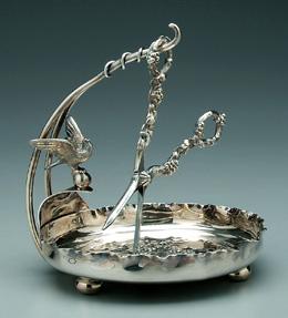 Silver plated grape stand,
