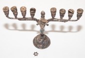SILVER PLATED HANNUKIAH 6 3/4