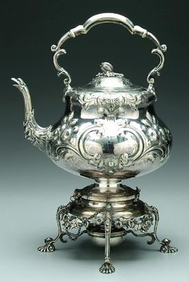 Silver plated hot water kettle,