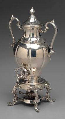 Silver-plated hot water kettle, urn
