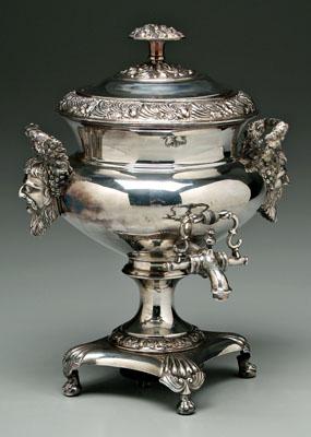Silver plated hot water urn, urn