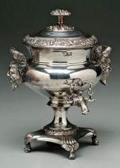 Silver plated hot water urn, u