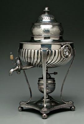 Silver plated hot water urn,