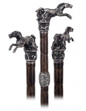 SILVER PLATED HURDLE RACE CANE