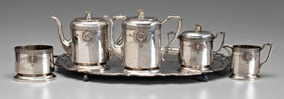 Silver-plated medallion tea