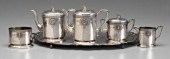 Silver-plated medallion tea se
