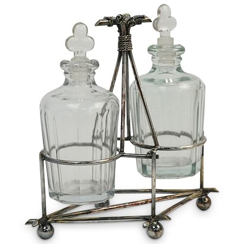 SILVER PLATED METAL & GLASS