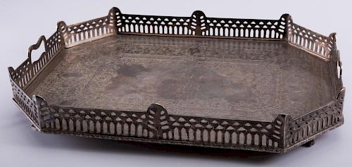 SILVER PLATED OCTAGONAL GALLERY