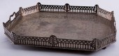 SILVER PLATED OCTAGONAL GALLER
