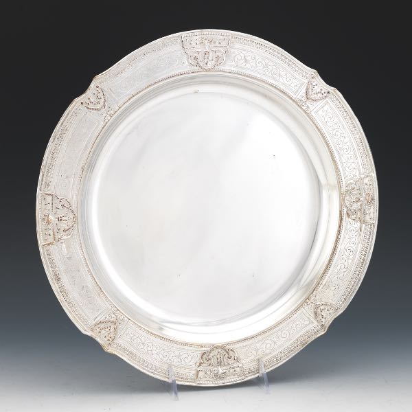 SILVER PLATED ORNATE TRAY  1 ?" x