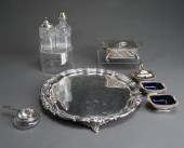 SILVER-PLATED PLATTER AND SARD