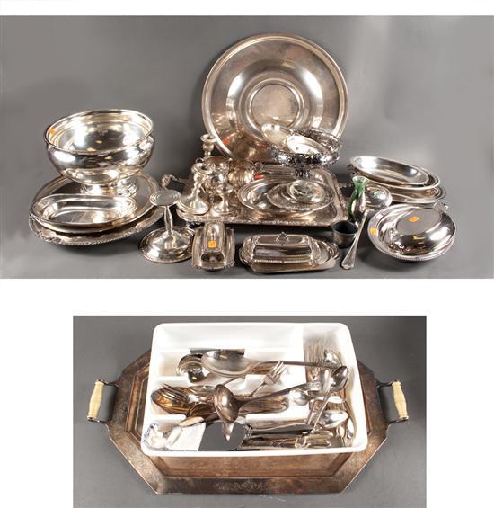 Silver-plated punch bowl and