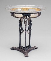 Silver plated tazza, three cen