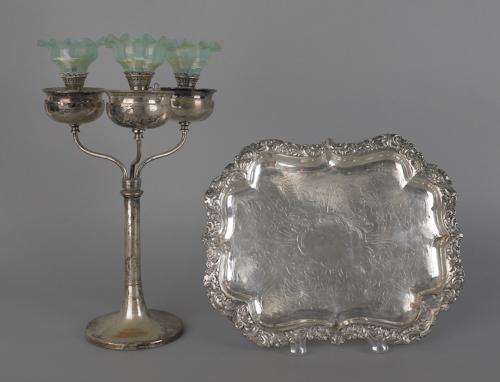 Silver plated three-light