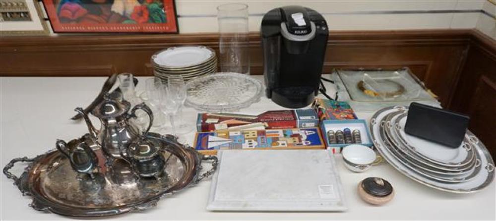 SILVER PLATED THREE-PIECE COFFEE