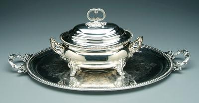 Silver plated tray, entr&eacute;e