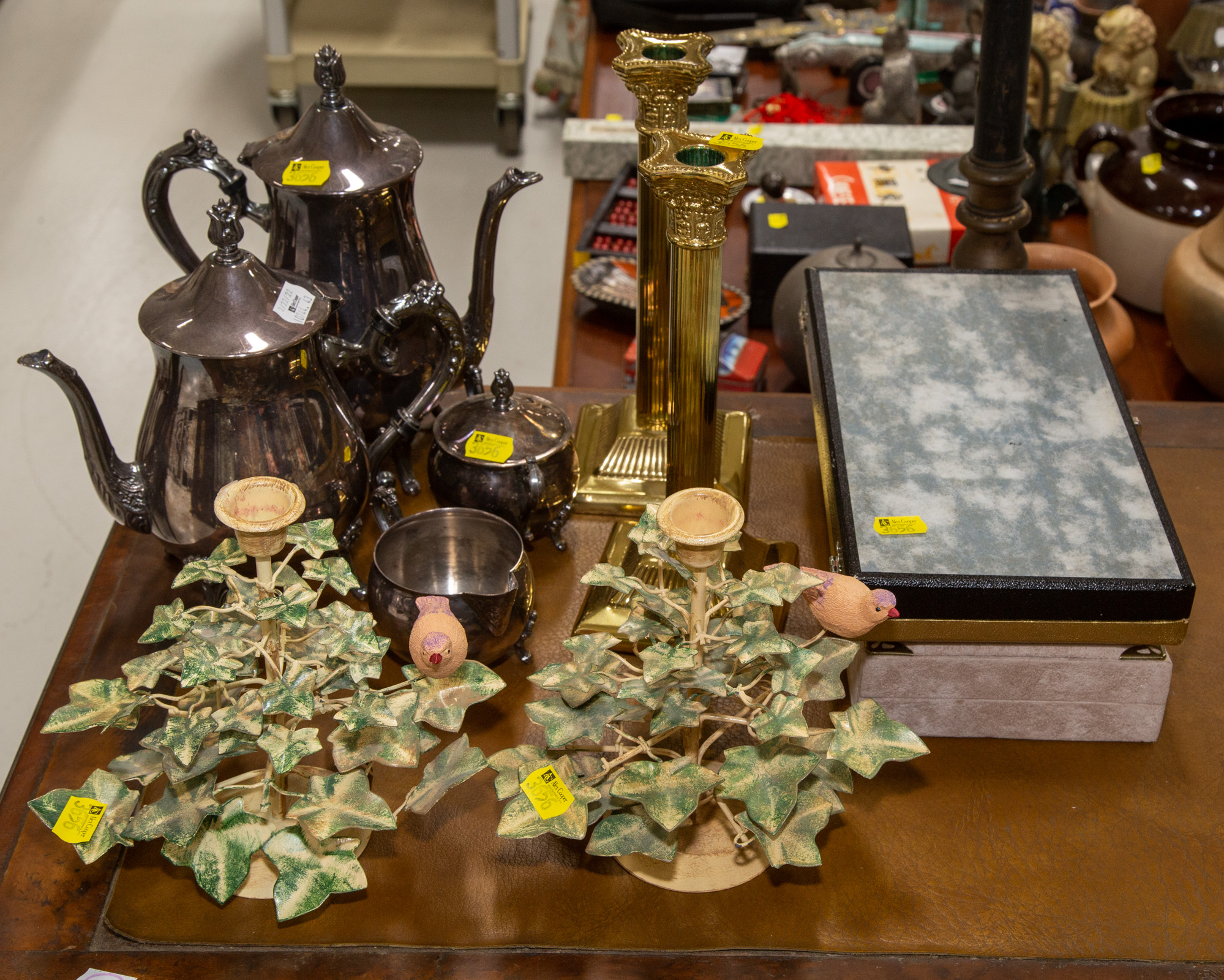 SILVER PLATED WARE; CANDLESTICKS;