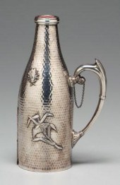 Silver plated wine bottle hold