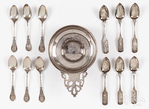 SILVER PORRINGER, LATE 18TH C.,