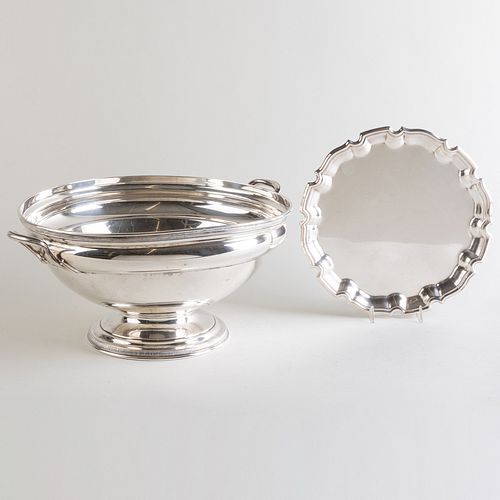 SILVER PUNCH BOWL AND A SILVER