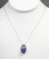 SILVER PURPLE STONE & WHITE TO