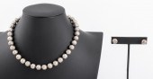 SILVER QUARTZ CLASP BEAD NECKL