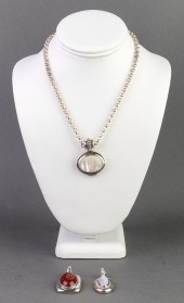 SILVER RED JASPER AGATE & MOP