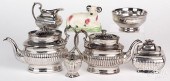 SILVER RESIST TEA SERVICE AND